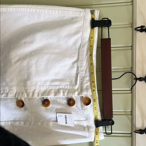 Free People NWT White Button-Front Skirt, Size 12 - Picture 9 of 9